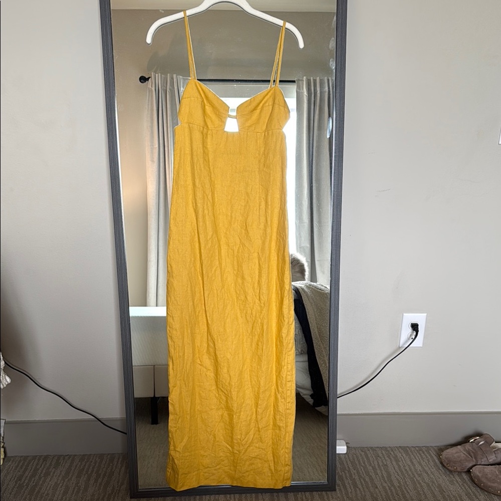 Reformation Yellow Spaghetti Strap Sundress Maxi